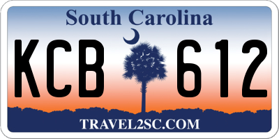 SC license plate KCB612