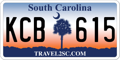SC license plate KCB615