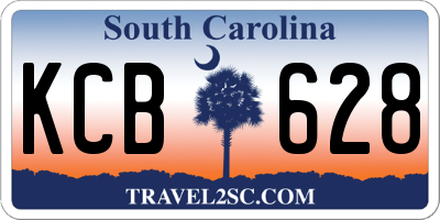 SC license plate KCB628