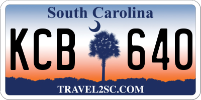SC license plate KCB640