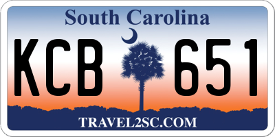 SC license plate KCB651