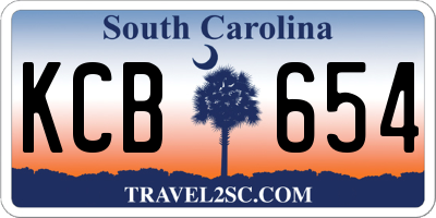 SC license plate KCB654