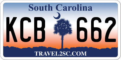 SC license plate KCB662