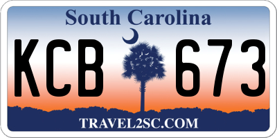 SC license plate KCB673