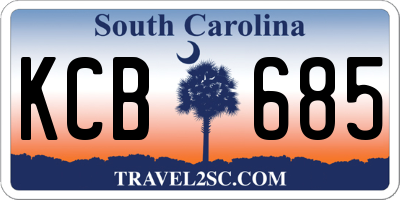 SC license plate KCB685