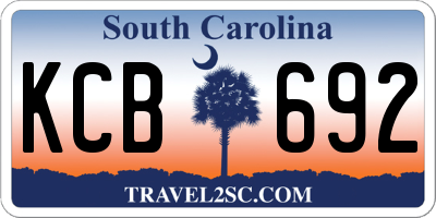 SC license plate KCB692
