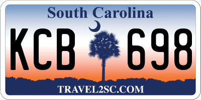 SC license plate KCB698