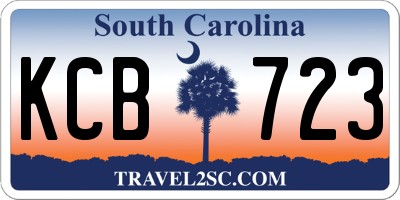 SC license plate KCB723
