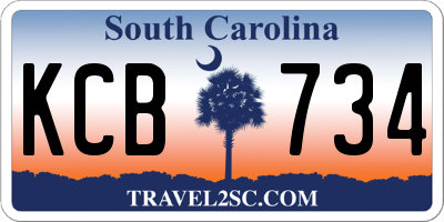 SC license plate KCB734