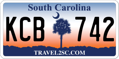 SC license plate KCB742