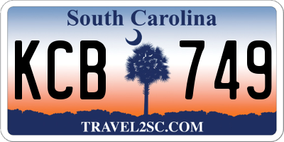 SC license plate KCB749