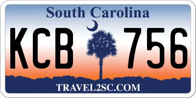 SC license plate KCB756