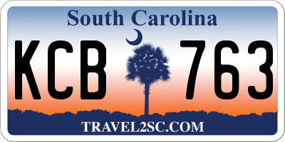 SC license plate KCB763