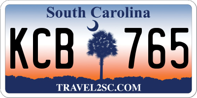 SC license plate KCB765