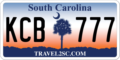 SC license plate KCB777