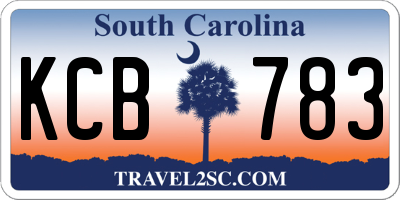 SC license plate KCB783