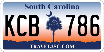 SC license plate KCB786