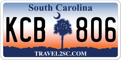 SC license plate KCB806