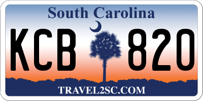 SC license plate KCB820