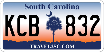SC license plate KCB832