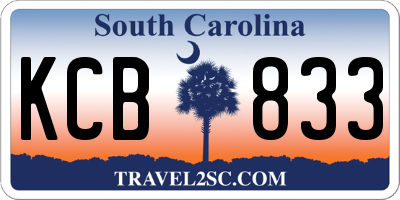 SC license plate KCB833