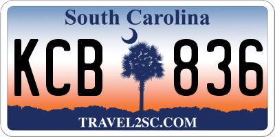 SC license plate KCB836