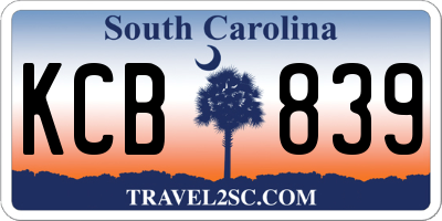 SC license plate KCB839