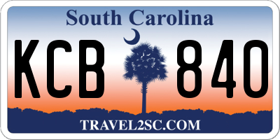 SC license plate KCB840