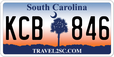 SC license plate KCB846