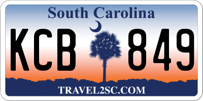 SC license plate KCB849