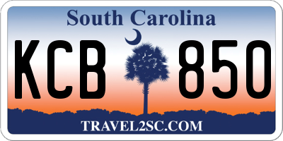 SC license plate KCB850