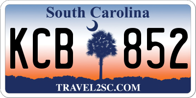 SC license plate KCB852