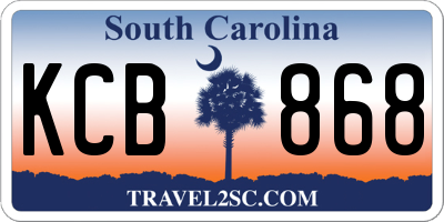 SC license plate KCB868