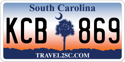 SC license plate KCB869
