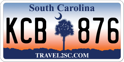 SC license plate KCB876