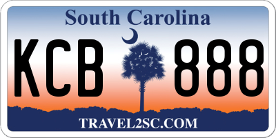 SC license plate KCB888