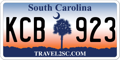SC license plate KCB923