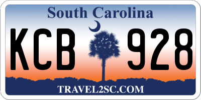 SC license plate KCB928