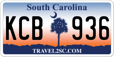 SC license plate KCB936