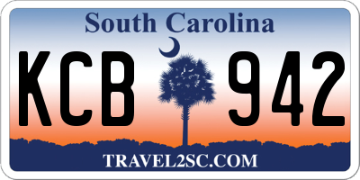 SC license plate KCB942