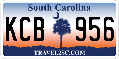 SC license plate KCB956