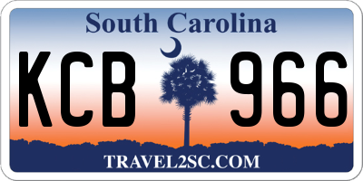 SC license plate KCB966