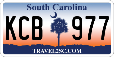 SC license plate KCB977