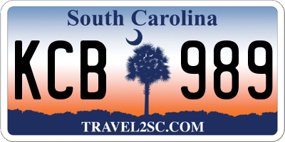SC license plate KCB989