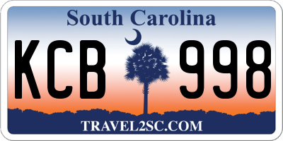 SC license plate KCB998