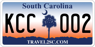 SC license plate KCC002