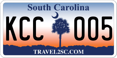 SC license plate KCC005
