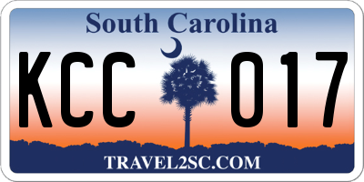 SC license plate KCC017
