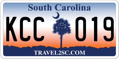 SC license plate KCC019