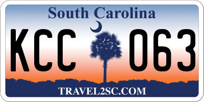 SC license plate KCC063